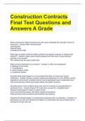Construction Contracts Final Test Questions and Answers A Grade 