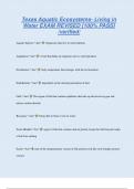Texas Aquatic Ecosystems- Living in  Water EXAM REVISED &lbrack;100&percnt; PASS&rsqb; &sol;verified&sol;