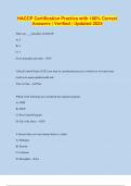 HACCP Certification Practice with 100&percnt; Correct Answers &vert; Verified &vert; Updated 2024