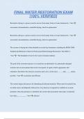 FINAL WATER RESTORATION EXAM  &lbrack;100&percnt; VERIFIED&rsqb;
