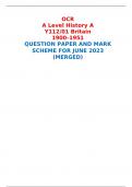 OCR A Level History A Y112/01 Britain 1900–1951 QUESTION PAPER AND MARK SCHEME FOR JUNE 2023 (MERGED) 