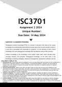  ISC3701 Assignment 2 (ANSWERS) 2024 - DISTINCTION GUARANTEED
