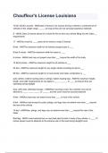 Chauffeur's License Louisiana 2024&sol;2025 &lpar;100&percnt; verified solutions&rpar; graded A&plus;