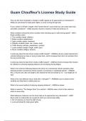 Guam Chauffeur's License Study Guide 2024&sol;2025 &lpar;100&percnt; verified solutions&rpar; graded A&plus;  