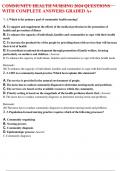 COMMUNITY HEALTH NURSING 2024 QUESTIONS  WITH COMPLETE ANSWERS GRADED A+