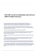 ATI CBC Level 2 Study Guide Questions and Answers & ATI CBC Level 4 (A) Questions and Answers (100%Verified Answers).