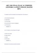 ART 1301 FINAL EXAM &grave;& VERIFIED  ANSWERS &vert; LATEST UPDATE &vert; RATED  100&percnt;