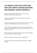 CCC MODULE 3 POST TEST LATEST 2024  WITH 100&plus; EXPERT CERTIFIED QUESTIONS  AND ANSWERS I ALREADY GRADED A&plus;