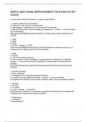 MARYLAND HOME IMPROVEMENT PSI EXAM STUDY GUIDE