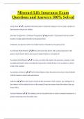 Missouri Life Insurance Exam Questions and Answers 100&percnt; Solved