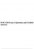 NUR 1250 Exam 3 Questions and Verified Answers.