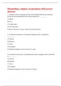 Hematology: chapter 16 ; 74questions with correct answers|100% verified|23 pages