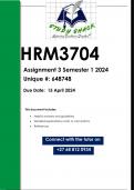 HRM3704 Assignment 3 (QUALITY ANSWERS) Semester 1 2024