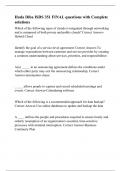 Hoda Diba ISDS 351 FINAL questions with Complete solutions&period;