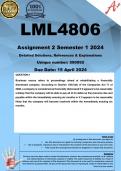 LML4806 Assignment 2 (COMPLETE ANSWERS) Semester 1 2024 (590092) - DUE 15 April 2024 