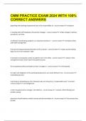CMM PRACTICE EXAM 2024 WITH 100&percnt; CORRECT ANSWERS