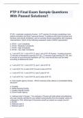 PTP II Final Exam Sample Questions With Passed Solutions&excl;&excl;