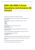 BSN 346 ISBN 3 Exam  Questions and Answers All  Correct
