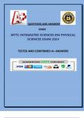 MTTC INTEGRATED SCIENCES 094 PHYSICAL  SCIENCES EXAM 2024