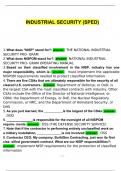 INDUSTRIAL SECURITY &lpar;SPED&rpar; Questions with Complete Solutions