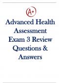 Advanced Health  Assessment  Exam 3 Review  Questions &  Answers 2024
