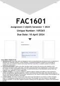 FAC1601 Assignment 2 (ANSWERS) Semester 1 2024 - DISTINCTION GUARANTEED