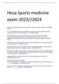 Hosa Sports medicine  exam 2023//2024