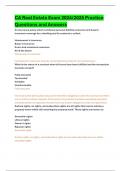 CA Real Estate Exam 2024&sol;2025 Practice Questions and Answers