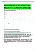 Fundamentals of Nursing Practice Questions and Answers 2024&sol;2025
