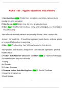 NURS 1160 &ndash; Hygiene Questions with Complete Solutions