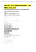 Practice Questions and Answers CNA State Exam 2024&sol;2025