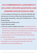 ATI COMPREHENSIVE ASSESSMENT B 125 LATEST UPDATED QUESTIONS AND ANSWERS WITH RATIONALE 2024