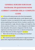 GENERAL SURGERY EOR EXAM TESTBANK 378 QUESTIONS WITH CORRECT ANSWERS 2024.A+ COMPLETE GUIDE