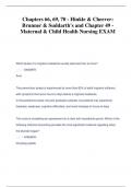 Chapters 66, 69, 70 - Hinkle & Cheever:  Brunner & Suddarth's and Chapter 49 - Maternal & Child Health Nursing EXAM
