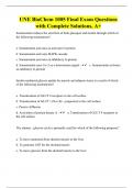 UNE BioChem 1005 Final Exam Questions with Complete Solutions, A+