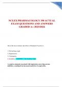NCLEX PHARMACOLOGY 350 ACTUAL EXAM QUESTIONS AND ANSWERS GRADED A&plus; 2023&sol;2024