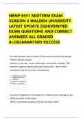 NRNP 6531 MIDTERM EXAM  VERSION 3 WALDEN UNIVERSITY  LATEST UPDATE 2024|VERIFIED  EXAM QUESTIONS AND CORRECT  ANSWERS ALL GRADED  A+|GUARANTEED SUCCESS