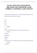 EXAM 2 PRACTICE QUESTIONS - BRUNNER AND SUDDARTH'S &100  CORRECT ANSWERS | LATES UPDATE
