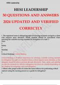 HESI LEADERSHIP EXIT EXAM VERSION 50 QUESTIONS AND ANSWERS 2024