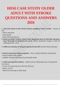 HESI CASE STUDY OLDER ADULT WITH STROKE QUESTIONS AND ANSWERS 2024.
