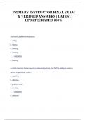 PRIMARY INSTRUCTOR FINAL EXAM  &grave;& VERIFIED ANSWERS &vert; LATEST  UPDATE &vert; RATED 100&percnt;