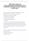 PRIMARY CARE AND  COLLABORATION MIDTERM EXAM &grave;&  VERIFIED ANSWERS &vert; LATEST UPDATE &vert;  RATED 100&percnt;