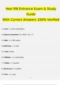 HESI RN Entrance Exam & Study Guide With Correct Answers 100% Verified(2023/2024)