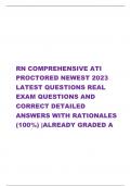     RN COMPREHENSIVE ATI  PROCTORED NEWEST 2023  LATEST QUESTIONS REAL  EXAM QUESTIONS AND  CORRECT DETAILED  ANSWERS WITH RATIONALES  (100%) |ALREADY GRADED A         What is remote memory loss? - >>>-Inability to remember things from YEARS ago 