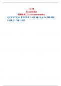OCR Economics H460/02 Macroeconomics QUESTION PAPER AND MARK SCHEME FOR JUNE 2023 