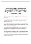 ATI RN Adult Medical Surgical Online Practice 2019 A / RN ATI Adult Medical Surgical Online Practice 2019 A | 100% CORRECT (90 Q&A)