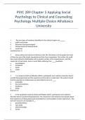 PSYC 289 Chapter 5 Applying Social Psychology to Clinical and Counseling Psychology Multiple Choice Athabasca University