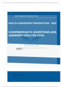 Health Assessment Remediation - HESI  Comprehensive Questions and Answers 100% Accuracy |Updated 2024