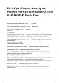 Ricci, Kyle & Carman: Maternity and Pediatric Nursing, Fourth Edition Ch.42 GI Ch.43 GU CH.41 Cardio Exam Que &Ans