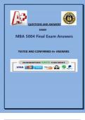 MBA 5004 Final Exam Answers